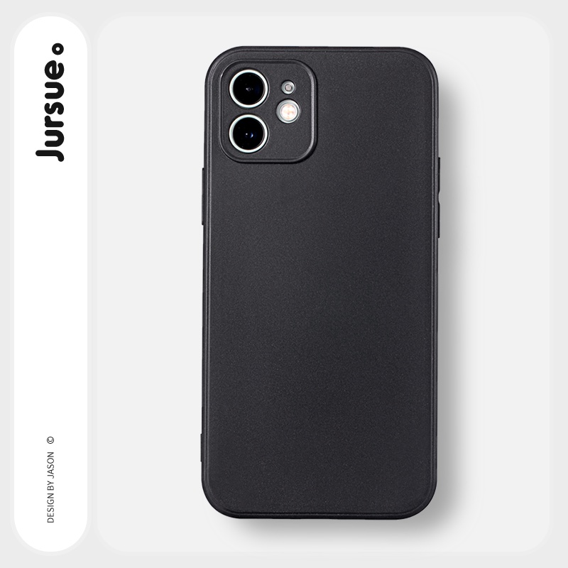 Ốp lưng JURSUE mềm chống bẩn chống sốc màu đen Cho iPhone 14 13 12 11 Pro Max SE 2020 X XR XS 8 7 ip 6S 6 Plus YCS2