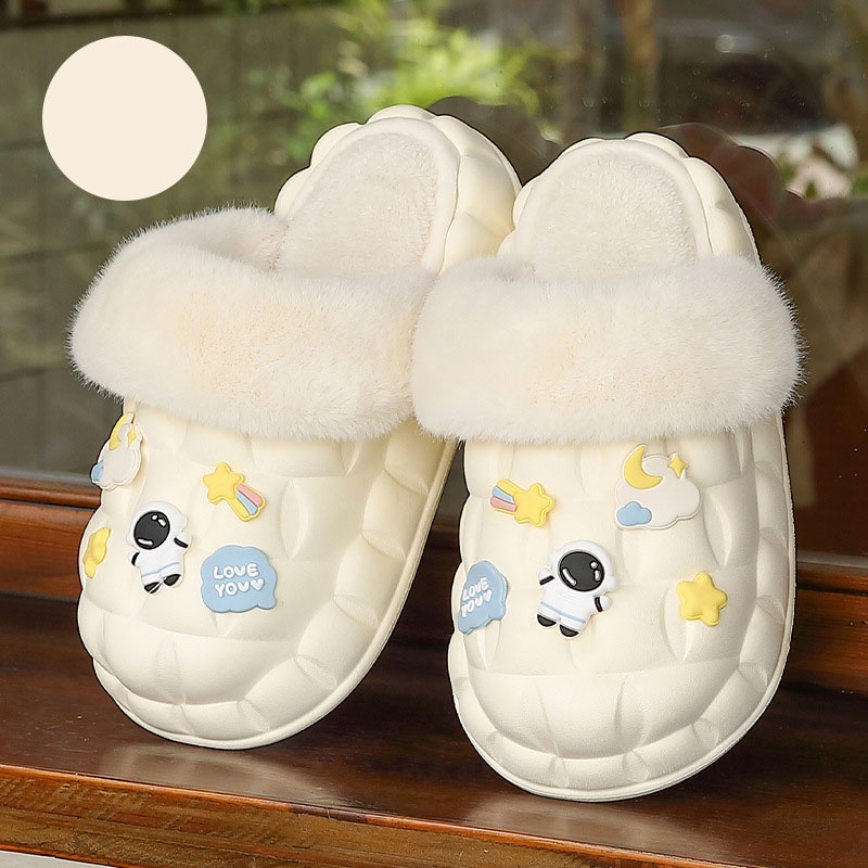 Dép Cotton Đi Trong Nhà Chống Trượt Không Thấm Nước Thời Trang Thu Đông Cho Nữ