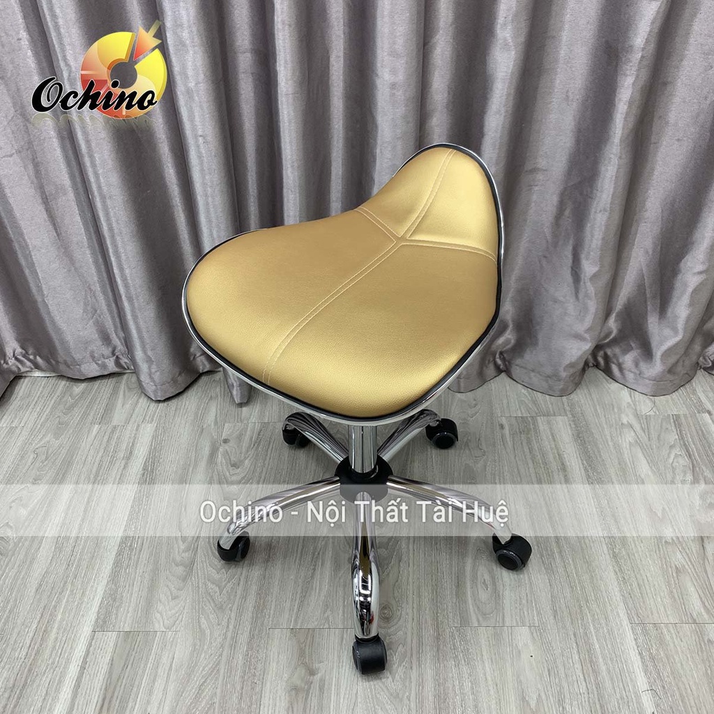 Ghế Xoay Văn Phòng, Ghế Trang Điểm Cá Nhân Mẫu Da Cá Không Tựa Phong Cách Sang Trọng (Ảnh Thật Và Video)