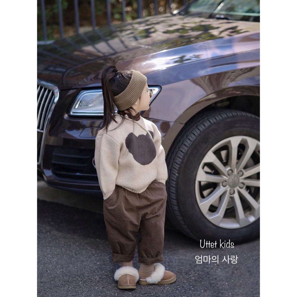 ÁO LEN HÌNH GẤU PHONG CÁCH HÀN QUỐC RẤT ĐẸP DÀNH CHO BÉ GÁI VÀ BÉ TRAI