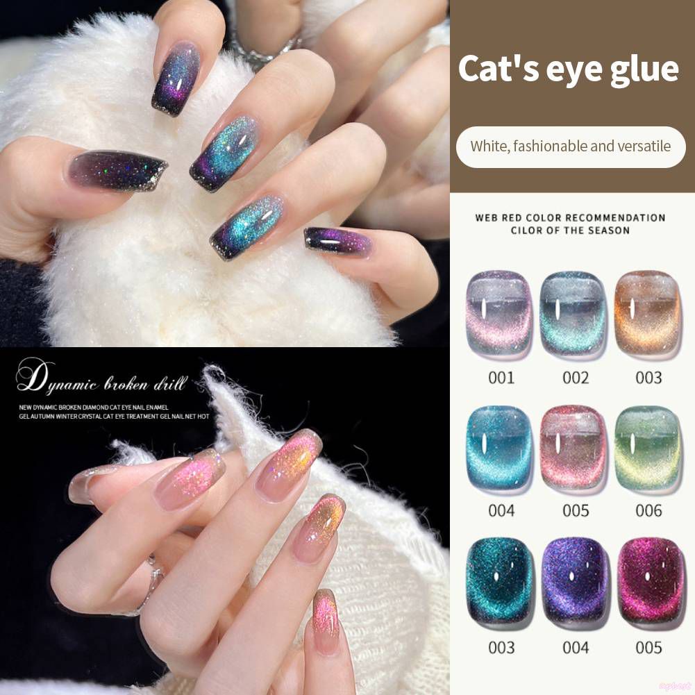 ♕Hoa Hậu Gooey Mắt Mèo Sơn Móng Tay Năng Động Vỡ Mũi Khoan Keo Dán Móng Mùa Thu Và Mùa Đông Mèo Trắng Mắt Trị Liệu Bằng Ánh Sáng Keo sơn Móng Gel Tự Nhiên Móng Nghệ Thuật