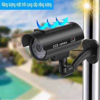 Camera an ninh giả năng lượng mặt trời chống thấm nước có đèn led đỏ