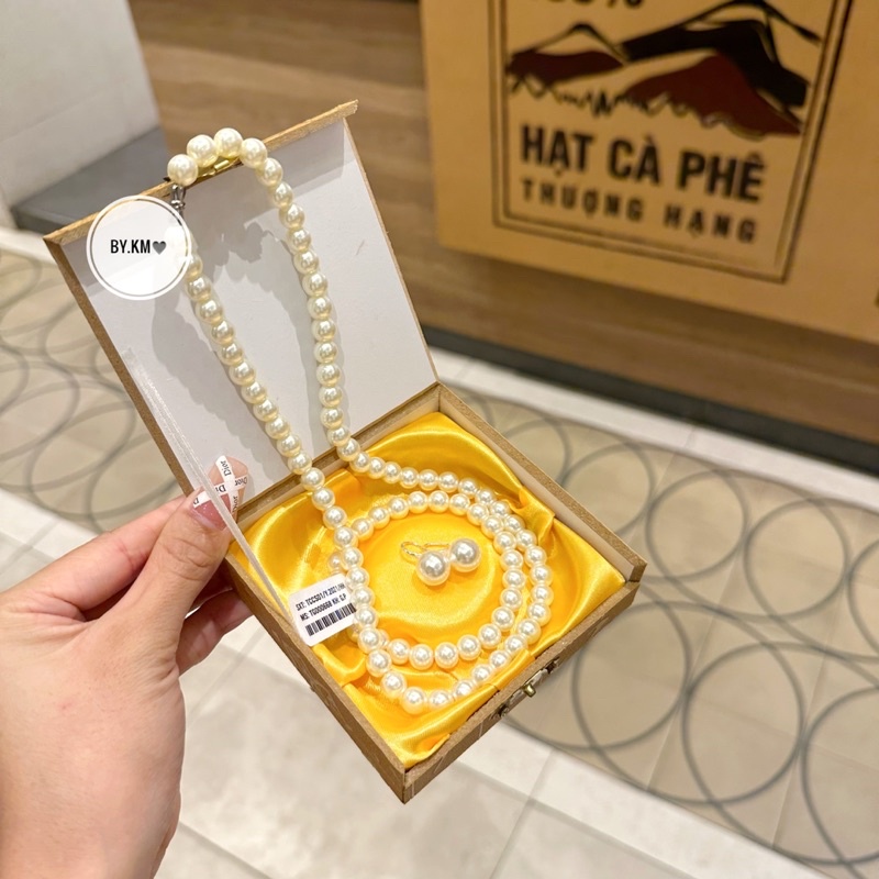 Bộ Vòng Cổ/ Vòng Tay/ Bông Tai Nữ Cao Cấp Ngọc Trai Nhân Tạo