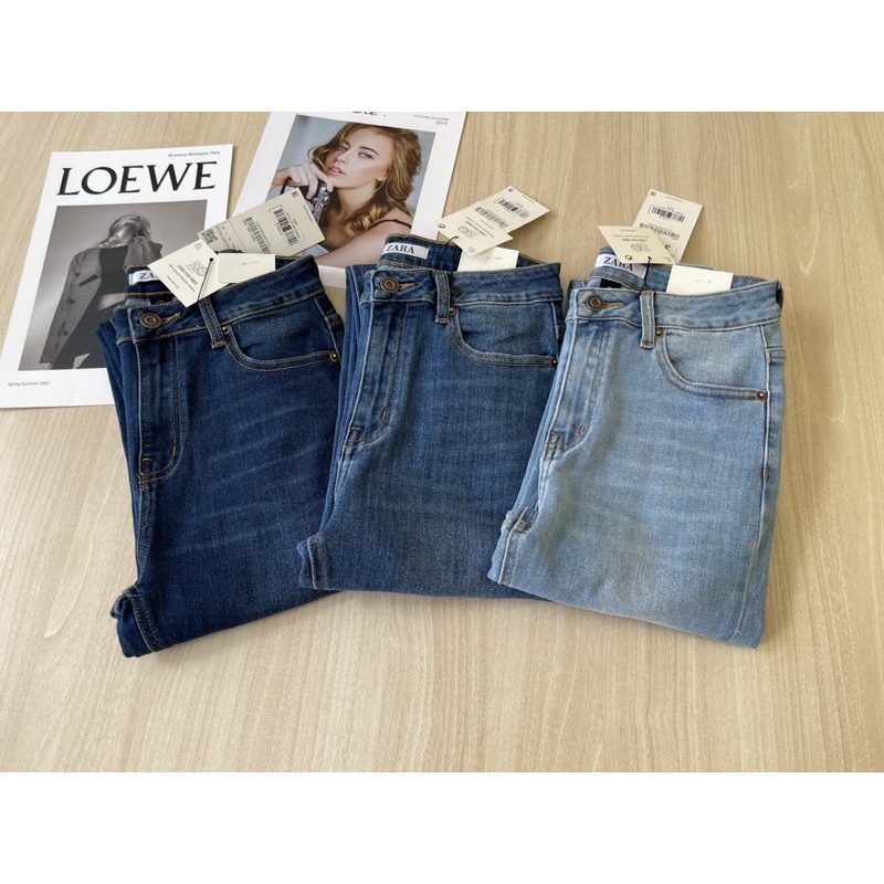 Quần jeans rách ngang gối dáng skinny dài