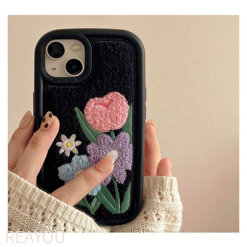 Ốp Điện Thoại Thêu Hình Hoa Chống Sốc Cho iPhone12 pro max 13 11 xs xr 14Pro 13 11 / 12promax 13pro