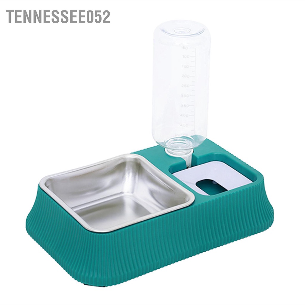 [Hàng Sẵn] Bát Ăn đựng thức ăn và nước cho Mèo 2 trong 1 hình vuông với bình nước tự động【Tennessee052】