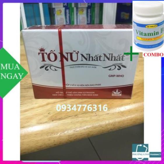 Combo Vitamin B1 chai 100 viên+ Tố Nữ Nhất Nhất hộp 30 Viên
