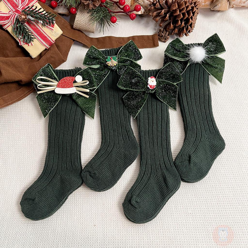 Tất Dệt Kim Giữ Ấm Chân Co Giãn Họa Tiết Giáng Sinh Hoạt Hình Cho Bé Gái LAA6-Girls