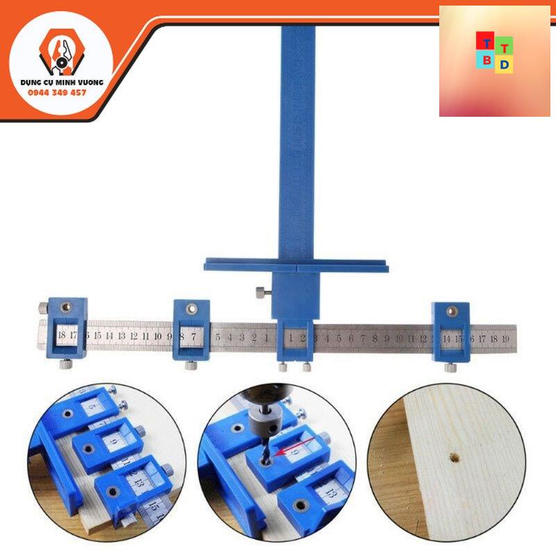 Cữ khoan tay nắm tủ - Thước định vị lỗ khoan 2 chiều - Dụng cụ đồ nghề thợ làm mộc tiện lợi