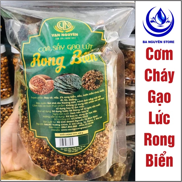 "Cơm Cháy Gạo Lức Rong Biển - Cơm Sấy VẠN NGUYÊN - Đồ ăn vặt giảm cân , ăn kiêng, ăn chay, tốt cho người tiểu đường.- Gó