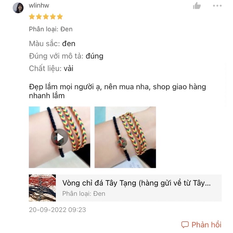 Vòng chỉ ngũ sắc Tây Tạng Hàng Loại 1