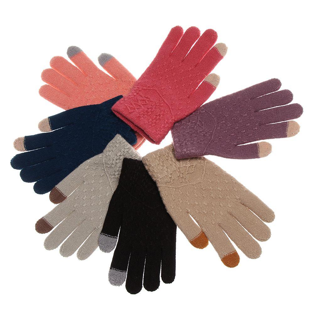 Găng Tay Len Hở Ngón Mềm Mại Giữ Ấm Mùa Đông