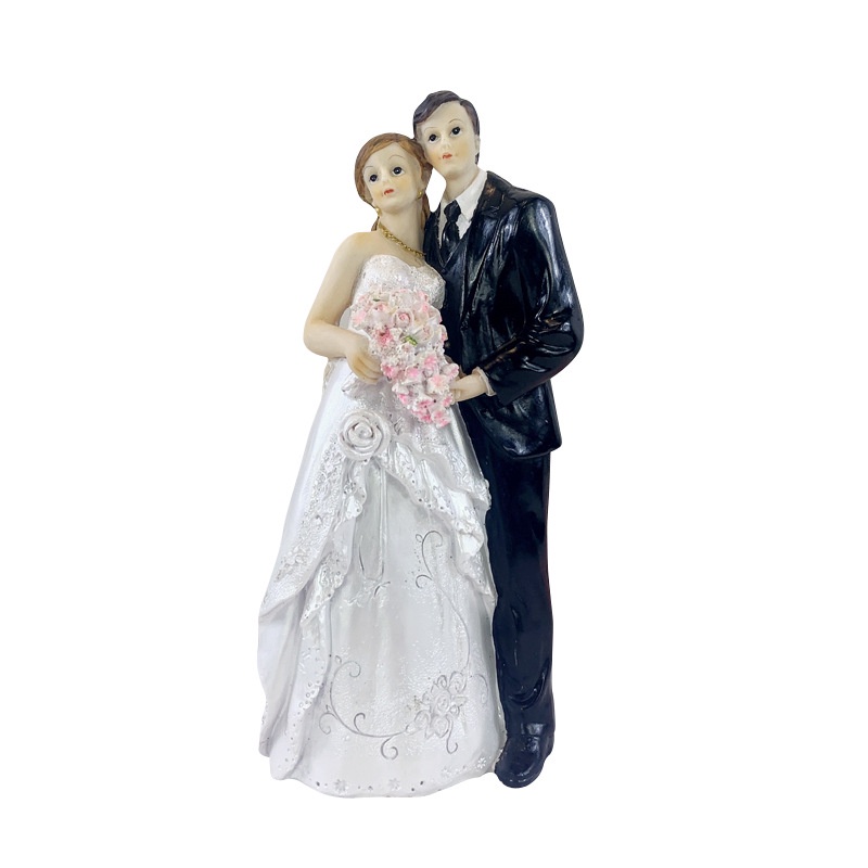 Cặp Búp Bê Cô Dâu Chú Rể Bằng Nhựa resin Phong Cách Châu Âu Trang Trí Bánh Cưới