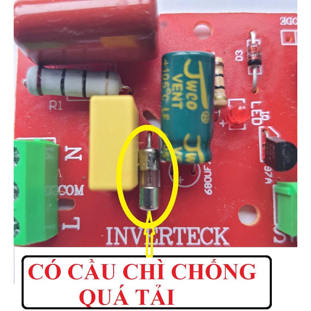Bộ điều khiển quạt từ xa INVERTECH hàng chất lượng cao mạch to IC to 14 chân có cầu chì bảo vệ CÓ HƯỚNG DẪN SỬ DỤNG