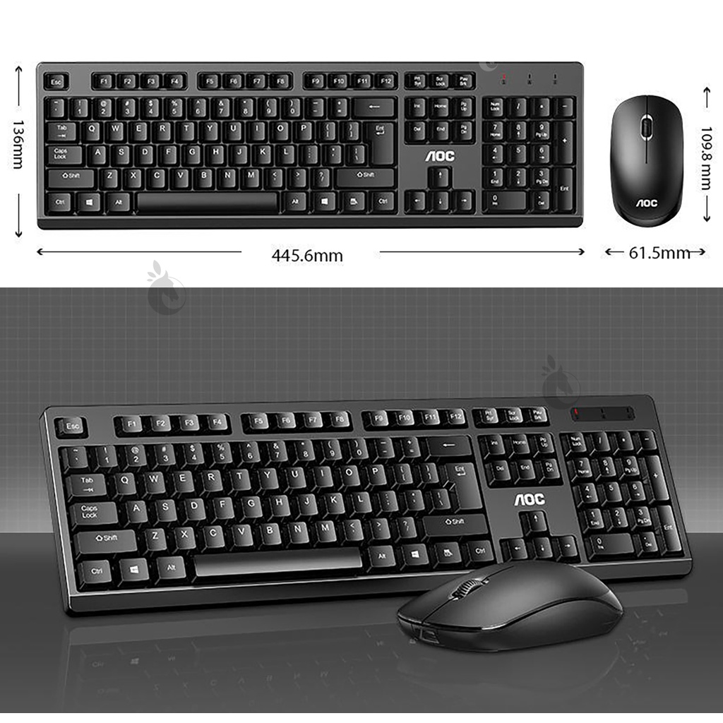 BỘ BÀN PHÍM &amp; CHUỘT KHÔNG DÂY AOC KM210 | DÀNH CHO MÁY TÍNH VĂN PHÒNG, MÁY TÍNH XÁCH TAY, ĐỘ BỀN CAO, ĐỘ TRỄ THẤP