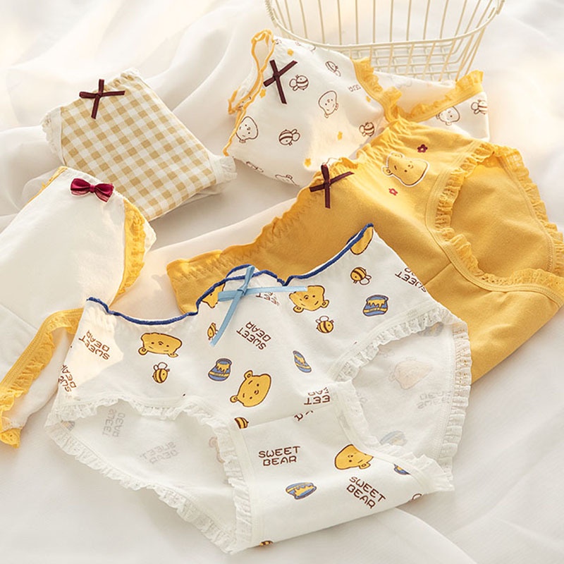 Quần lót cotton AIJOLEN thoáng khí họa tiết hoạt hình dễ thương cho nữ