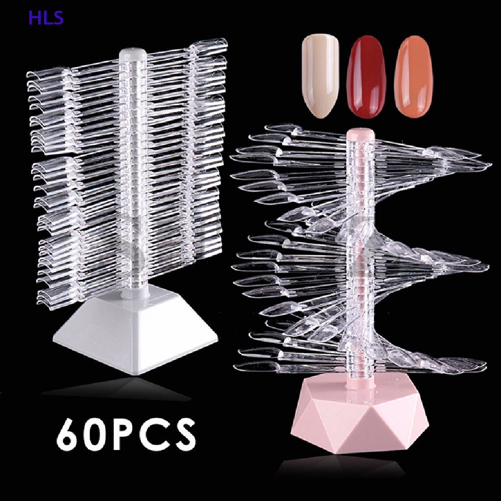 Giá Đỡ Trưng Bày 60 Đầu Móng Tay Giả Xoắn Ốc Dành Cho Luyện Tập Làm Đẹp