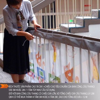 Lưới chắn cầu thang an toàn cho bé, lưới chắn ban công, thanh chặn cầu thang bảo vệ cho trẻ