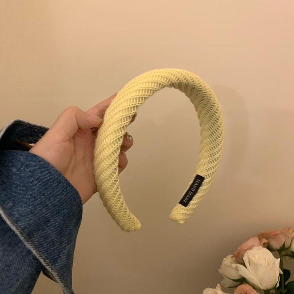 Băng Đô Cài Tóc Dệt Kim Phối Lông Thời Trang Xinh Xắn Cho Nữ WMES15H