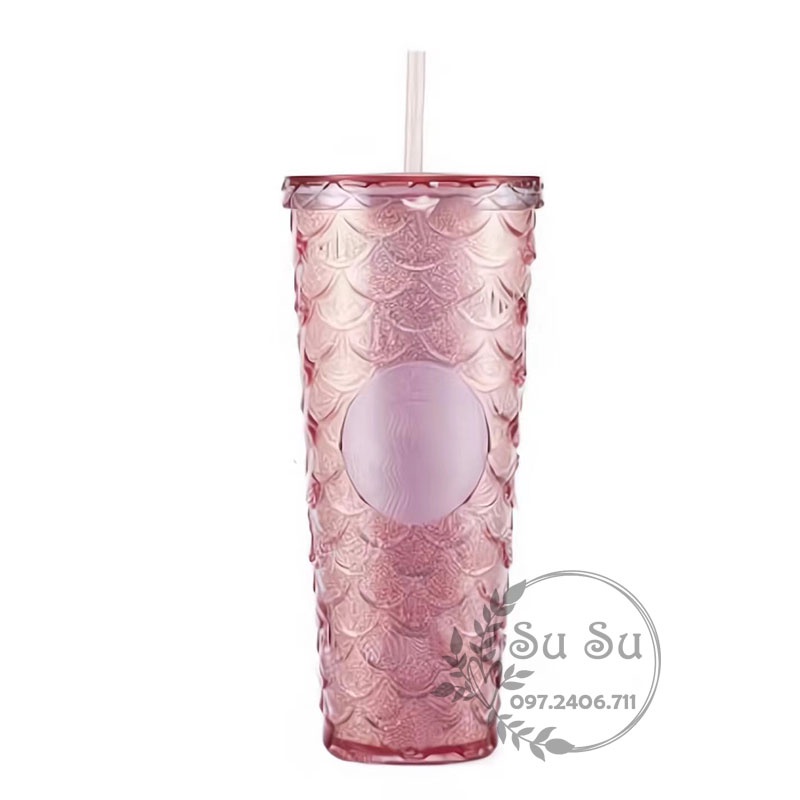 Ly Starbucks 2022 China Pink Glitter Gradient Scale