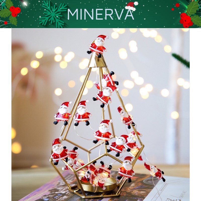 Đèn led đom đóm 20 bóng hình Ông già noel trang trí decor giáng sinh lung linh