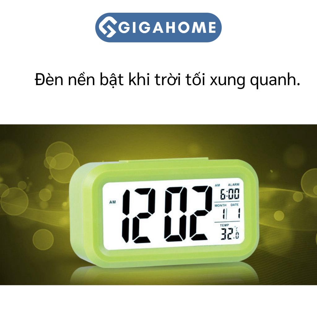 Đồng Hồ Để Bàn GIGAHOME Đèn Led Báo Thức Kiêm Nhiệt Kế, Lịch, Đèn Ngủ Đa Năng 4255