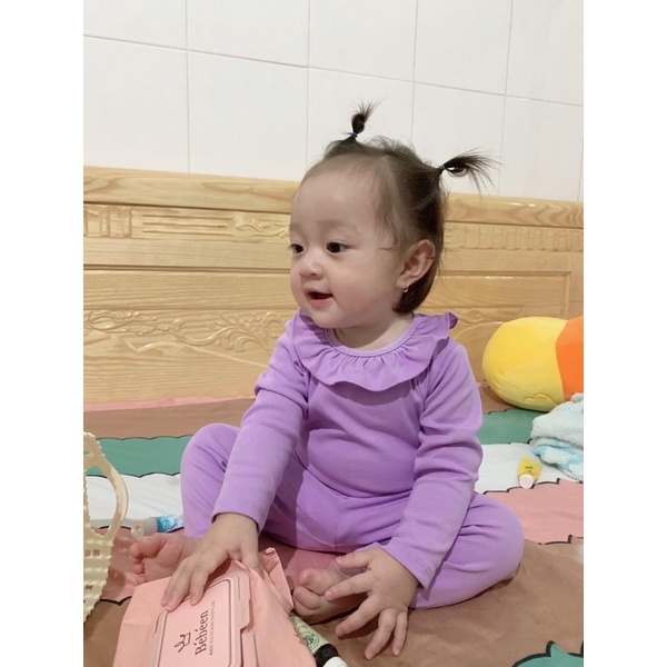 SALE  Đồ bộ dài tay mặc ngủ mặc nhà cho bé gái size 8-18kg chất cotton mềm mịn