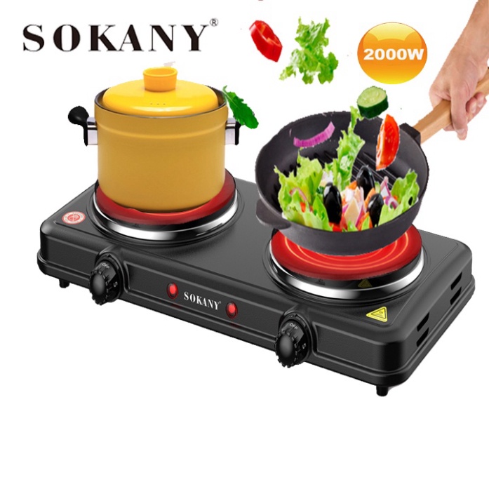 Bếp Điện Đôi Đun Nấu Đa Năng 2000W Chính Hãng SOKANY SK-5107 Không Kén Nồi