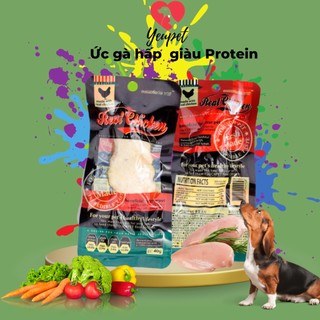 Thức ăn cho chó mèo ức gà hấp Real Chicken - 40g