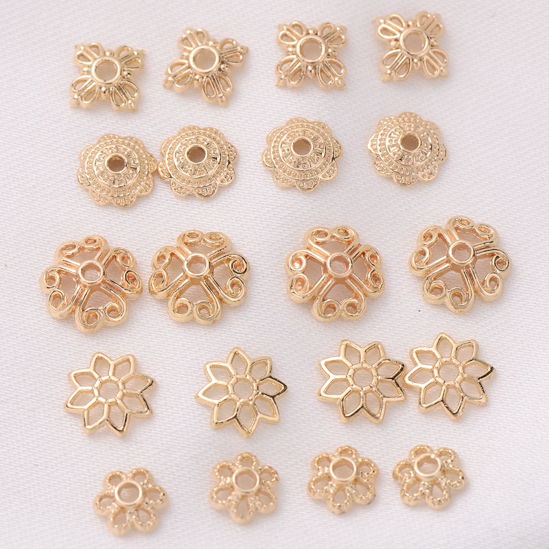 Bộ 10 Hạt Ngọc Trai Bằng Đồng Mạ Vàng 14K Dùng Làm Trang Sức diy