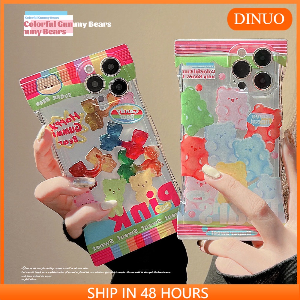 Ốp Điện Thoại Trong Suốt Hình Gấu Gummy Cho iphone14 14pro max 12 11 13-III