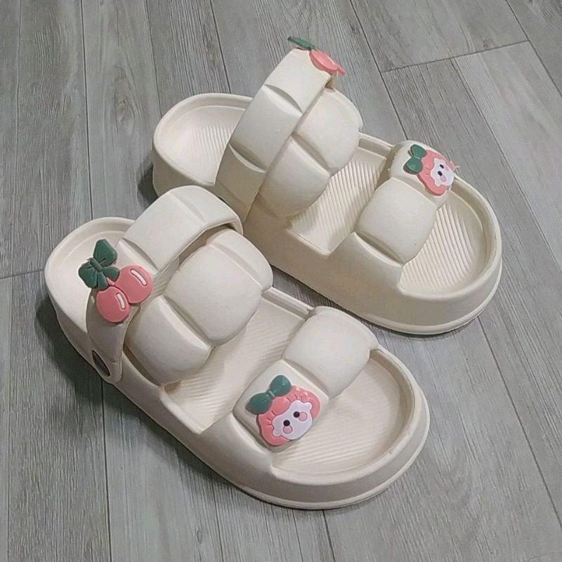 Dép Nữ, Dép Sandal Bánh Mì Mặt Mèo, Cherry  Đế Êm Hottrend 2022 HY2828 TĂNG 1-2 SIZE