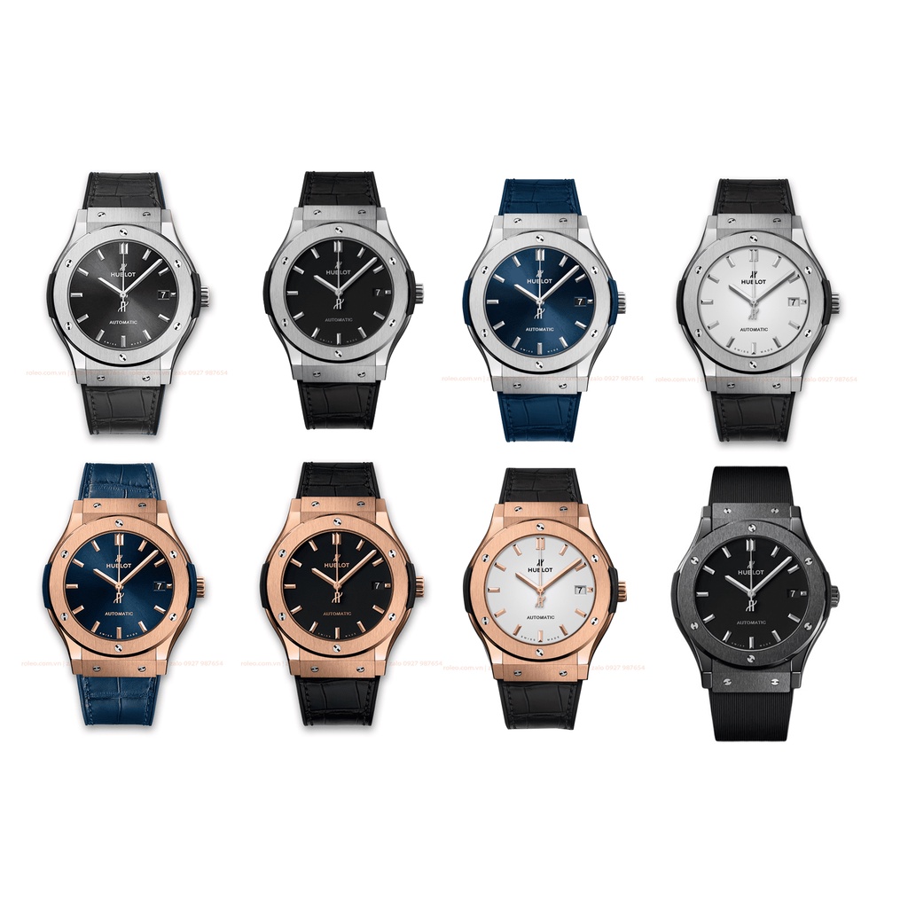Đông hồ nam Hublot máy cơ Nhật mặt trơn size 42mm [FULL HỘP TẶNG KÈM CẶP DÂY CAO SU ĐEN]