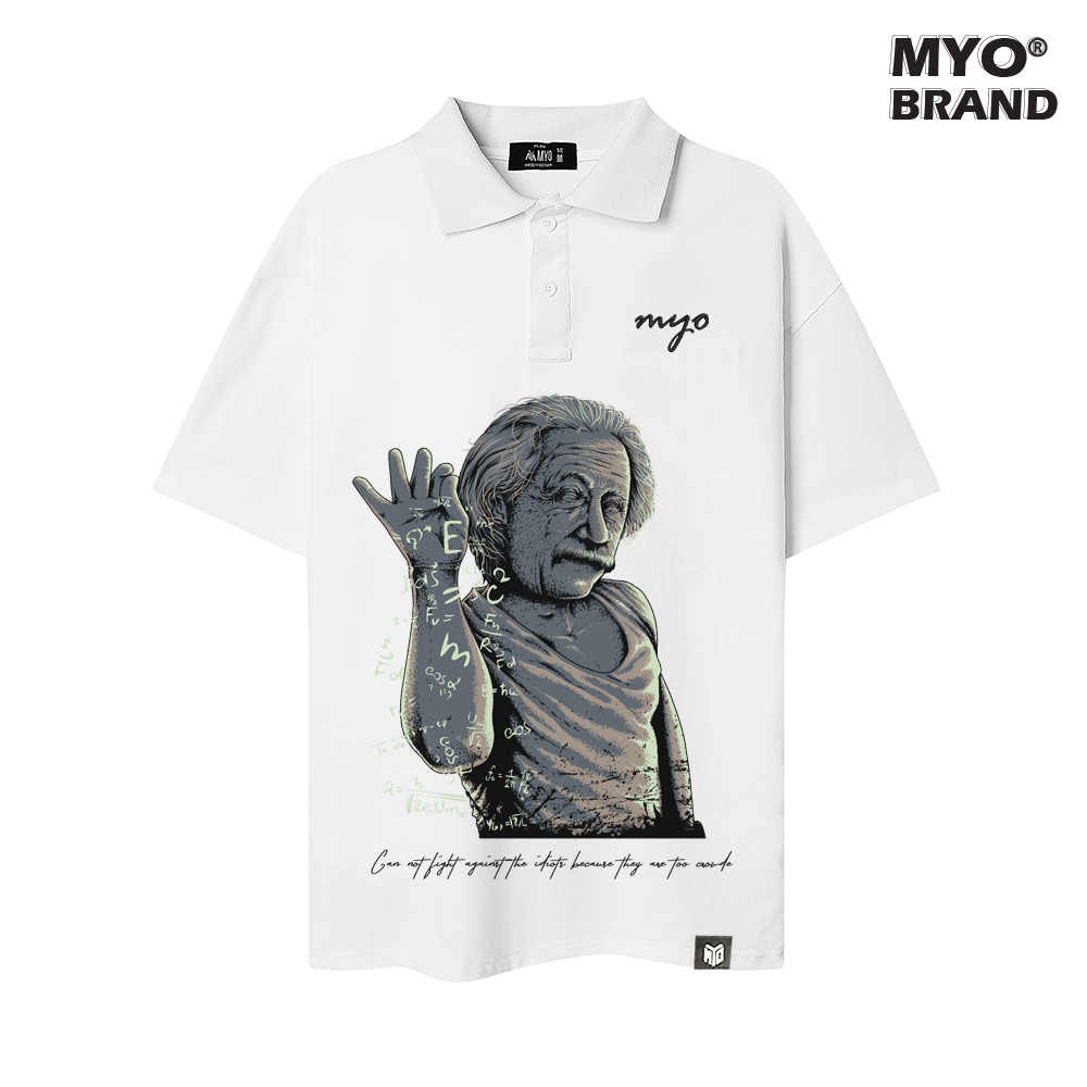 Áo Polo Tay Lỡ MYO Funny Albert Einstein Q013