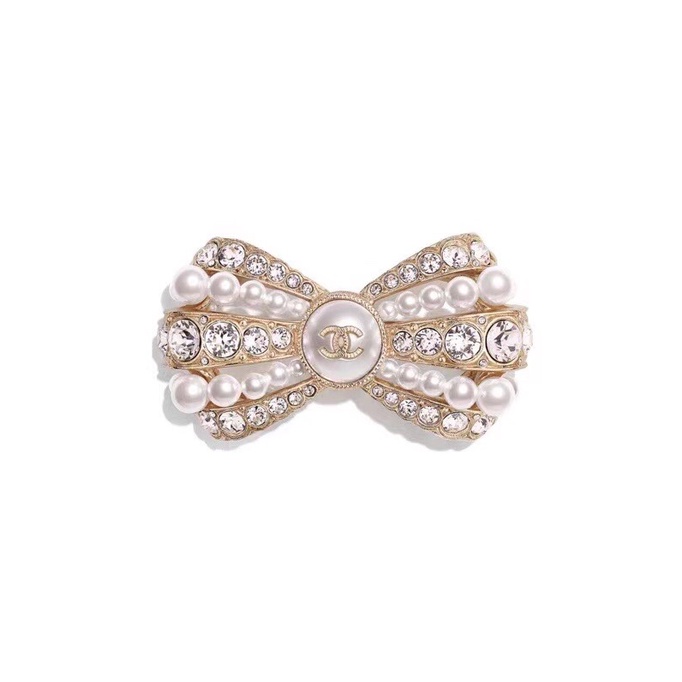 Ghim Cài Áo Mạ Bạc 925 Hình Nơ Phối Chữ C Thời Trang