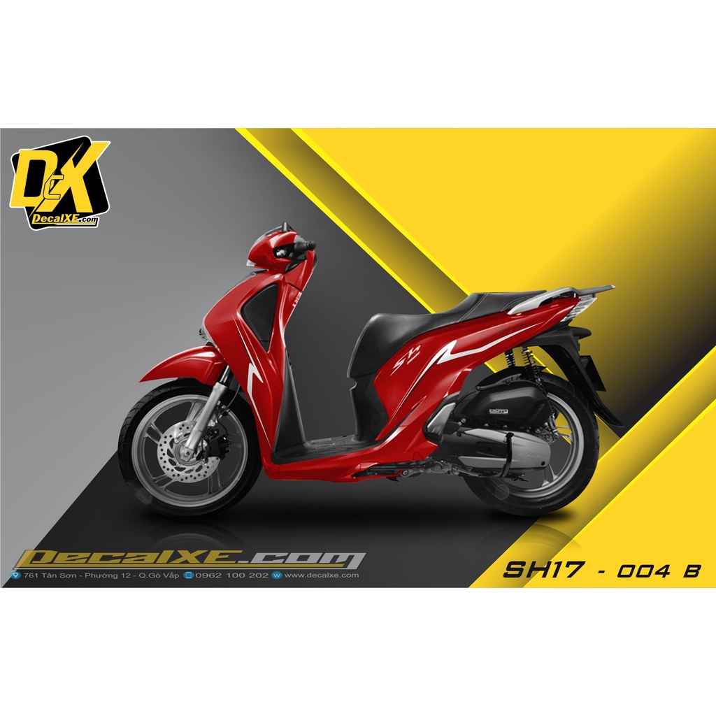 Tem dán xe SH 2017 | Chất Liệu Decal Cao Cấp Chống Nước, Bền Màu, Cắt Khuôn Sẵn Dễ Dán | SH2017TK004