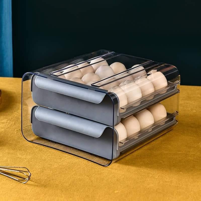 Khay Đựng Trứng Nhựa 2 Tầng 32 Quả Trong Suốt – Hộp Bảo Quản Trứng Gà 2 Tầng Tiện Dụng Bền Đẹp (SP41232212)