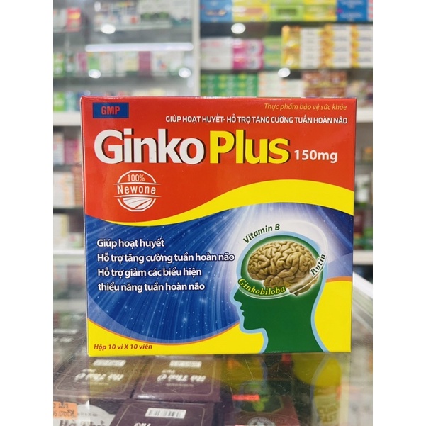 Ginko Plus 150mg - 100 viên - Giúp hoạt huyết, hỗ trợ tăng cường tuần hoàn não