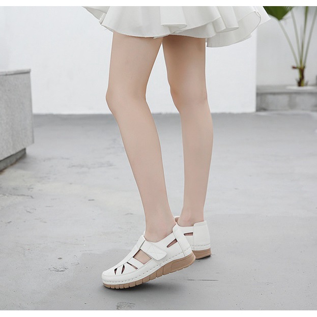 Giày  nữ Siketu dáng rọ, đế 4cm, siêu nhẹ, da mềm