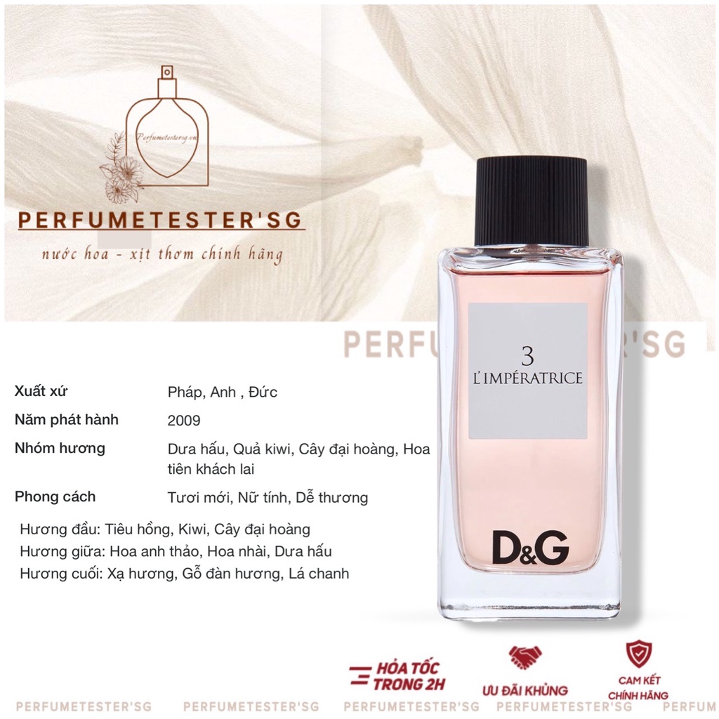 Nước hoa  D&G 3 -perfumetester