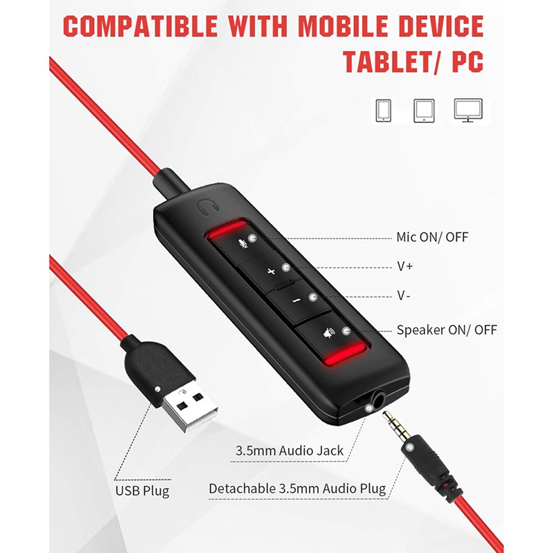 Tai Nghe NUBWO USB Kèm Mic Khử Tiếng Ồn Cho PS5 Laptop Máy Tính