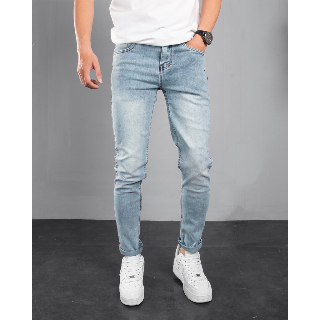 Quần Jean Nam Cotton Co Giãn Mềm Mịn Phom Ôm Dáng Hàn