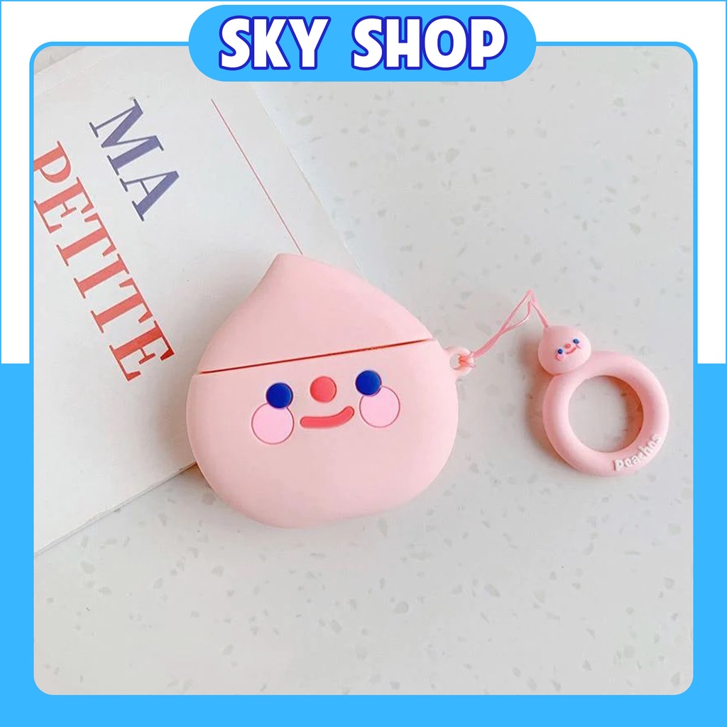 Vỏ Ốp Case Airpod Airpods bảo vệ bao đựng tai nghe không dây bluetooth hình Em Đào 1/2/Pro/i12/i9/i7/tws chống va đập