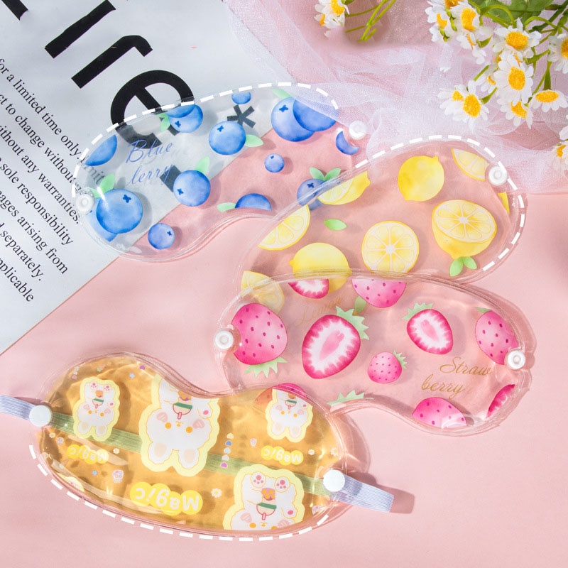 Bịt mắt nước, che mắt ngủ có gel làm mát cute trái cây trong suốt
