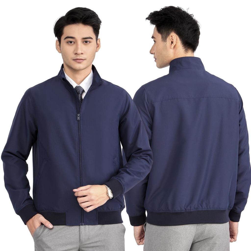 Áo khoác gió 2 lớp nam Aristino INSIDEMEN IJK010W2 Jacket dáng Regular fit suông vừa cổ trụ trơn màu vải Polyester