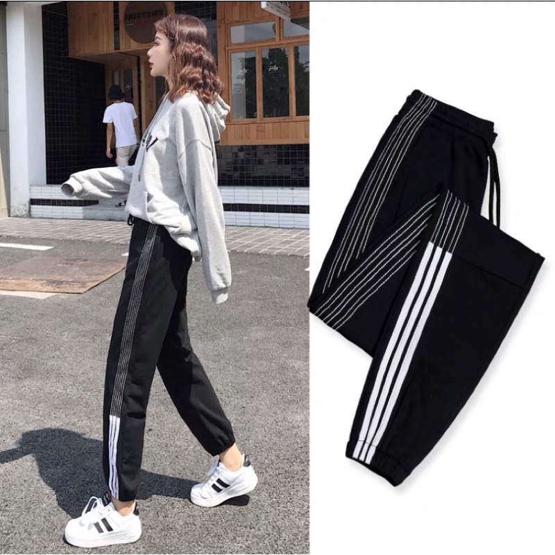 Quần jogger dù chạy chỉ co giãn thể thao tập gym yoga nữ