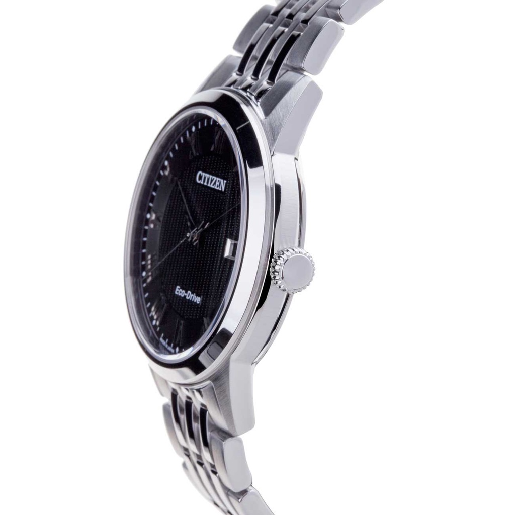 Đồng Hồ Đôi Citizen Eco-Drive Dây Kim Loại AW1230-51E &amp; FE1080-51E - Mặt Đen (Sapphire)