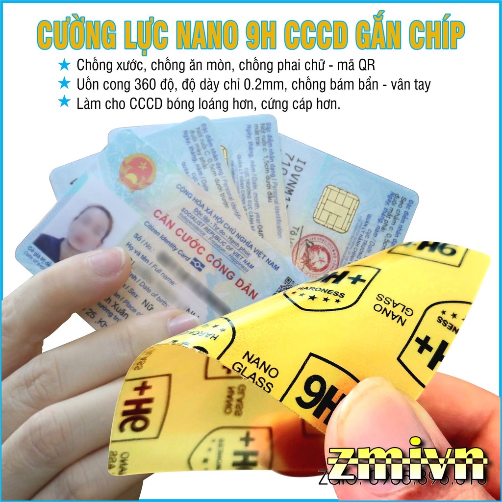Dán cường lực Nano bảo vệ Căn Cước Công Dân gắn chíp - CCCD / GPLX