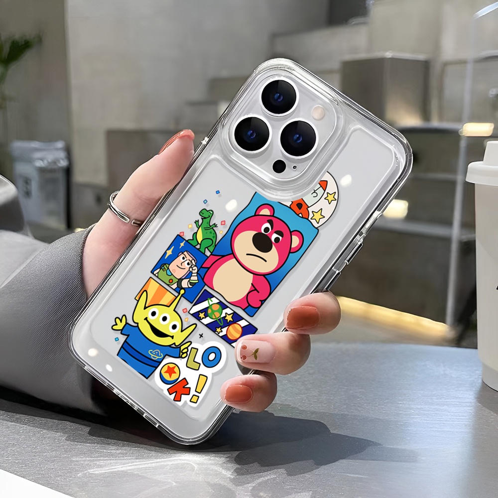 Ốp Điện Thoại Trong Suốt In Hình Gấu Dâu Tây Cho iphone 14 Pro Max 14 Plus 13 11 12 7Plus X XR XS Max 8 7