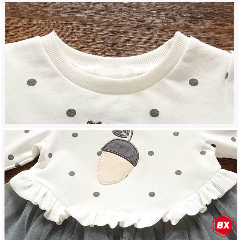 Đầm Sweater Tay Dài Phong Cách Công Chúa Thời Trang Mùa Thu Mới Cho Bé Gái